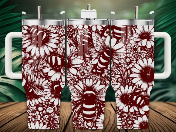 Bee Pattern Tumbler Wraps Graphics for Sellers