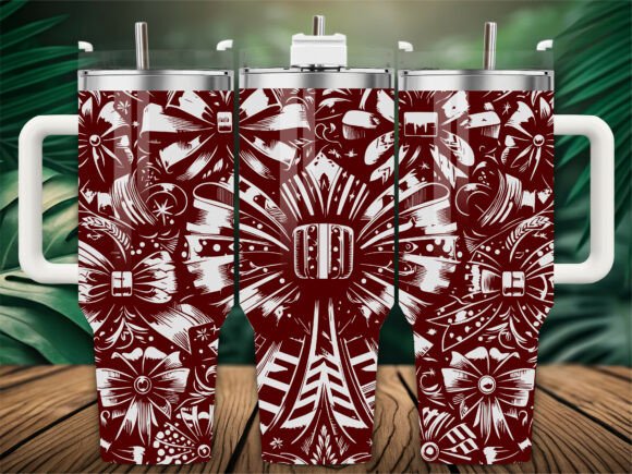 Bow Pattern Laser Engraving Tumbler Wrap Graphics & Wraps
