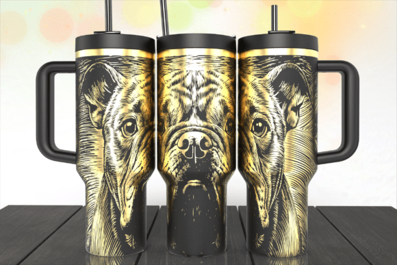 Bulldog Head Engraving for Tumbler: Graphics & Laser Engraving