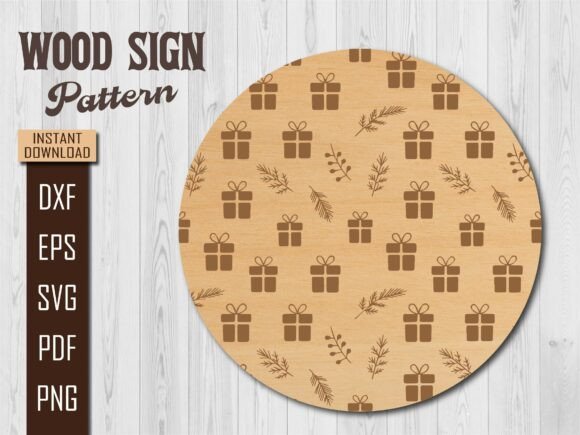 Christmas Gifts Box Pattern Wood Sign: Graphics & Laser Engraving Review
