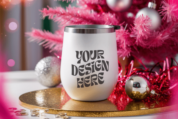 Christmas Wine Tumbler Mockup 17: Graphics & Product Mockups