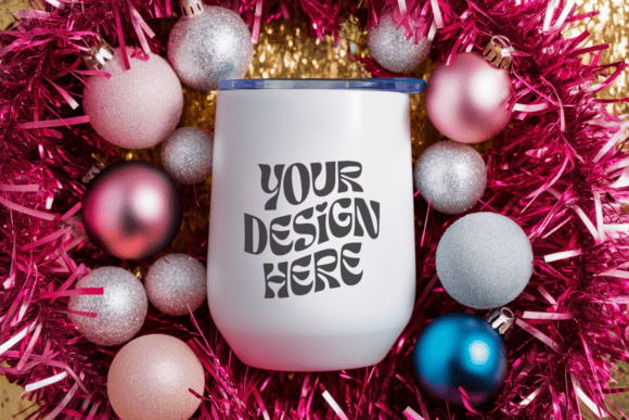 Christmas Wine Tumbler Mockup 22: Graphics & Product Mockups