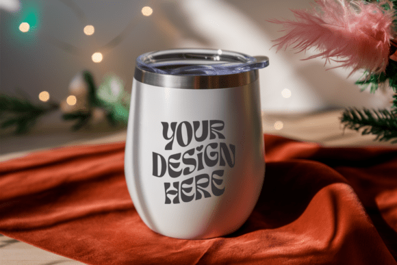 Christmas Wine Tumbler Mockup 25: Graphics & Product Mockups