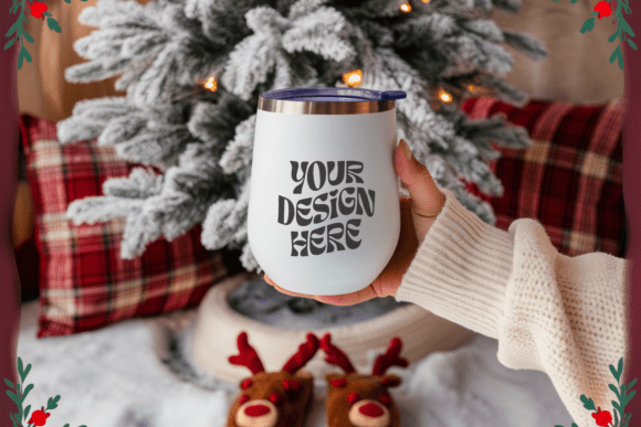Christmas Wine Tumbler Mockup 4: Graphics & Product Mockups