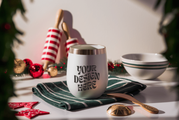 Christmas Wine Tumbler Mockup 7: Graphics & Product Mockups