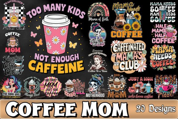 Coffee Mama SVG Bundle: Graphics for Craft & Brand Projects