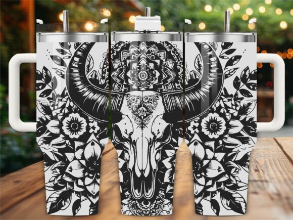 Cow Floral Skull Laser Engraving Tumbler Graphics Review
