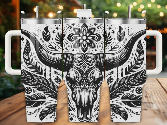 Father Cow Skull Tumbler Wraps Graphics Review