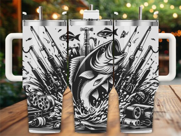 Fishing Rods Tumbler Graphics for Crafts & Branding