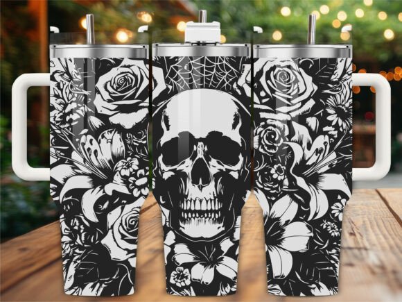 Floral Skull: A Graphic Design Asset for Crafts and Branding