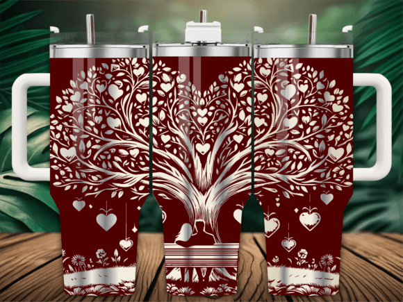 Heart Tree Tumbler Wrap: Graphics & Tumbler Wraps for Publishing