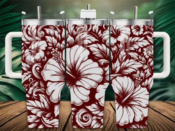 Hibiscus Flower Tumbler Wraps Graphics