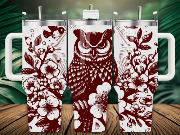 Hibiscus Owl Graphics for Crafts & Tumblers