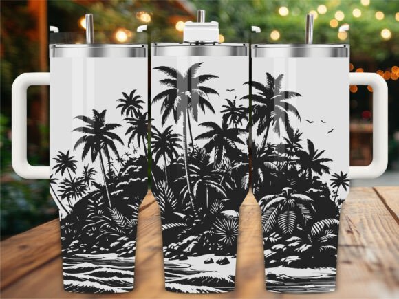 Island Palm Tree Graphics for Crafts & Digital Selling