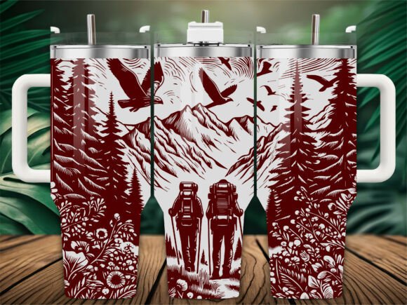 Mountain Hiking Tumbler Graphics Crafts