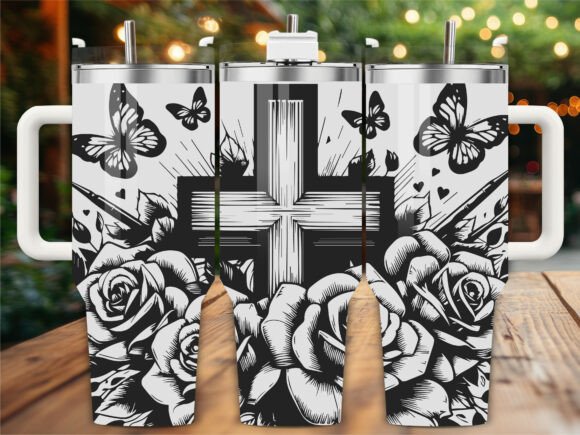 Roses Cross Graphics for Crafts & Editorial Design