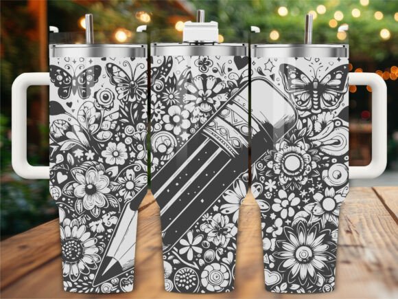 School Pencil Laser Engraving Tumbler Graphics & Wraps