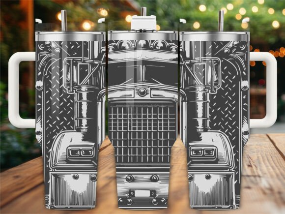 Semi Truck Laser Engraving: Graphics & Tumbler Wraps