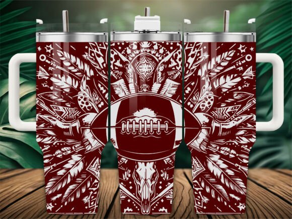 Skull Football Tumbler Graphics for Crafts