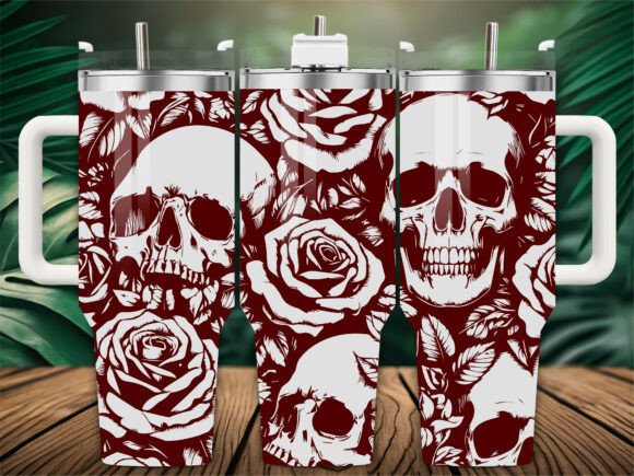 Skull Roses Laser Engraving Tumbler Wrap Graphics Review