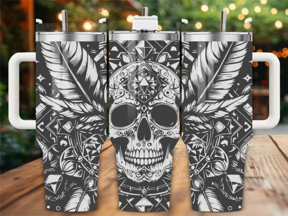 Sugar Skull Graphics for Tumbler Wraps Review