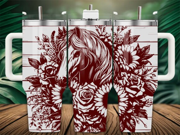 Sunflower Horse Tumbler Graphics for Crafts & Design