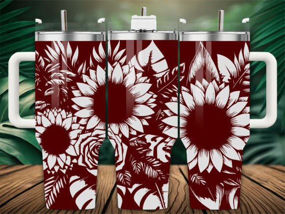 Sunflower Leaves Graphics for Tumbler Wraps