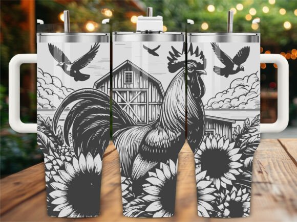 Sunflower Roster Engraving Laser Tumbler