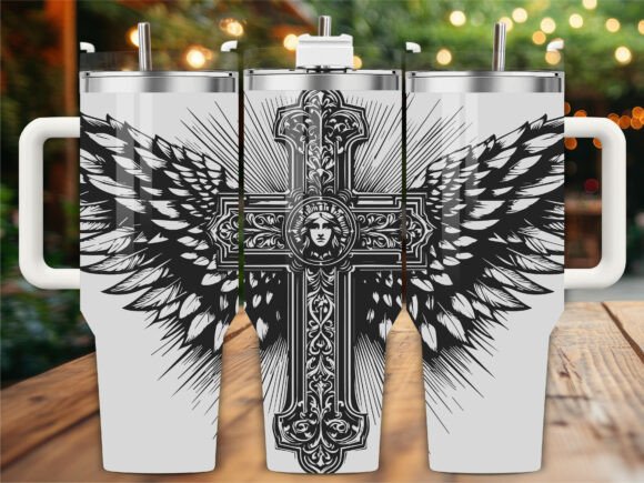 Wide Wings Cross Tumbler Wrap: Graphics Review