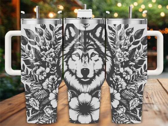 Wildflower Wolf Tumbler Wraps Graphics Review